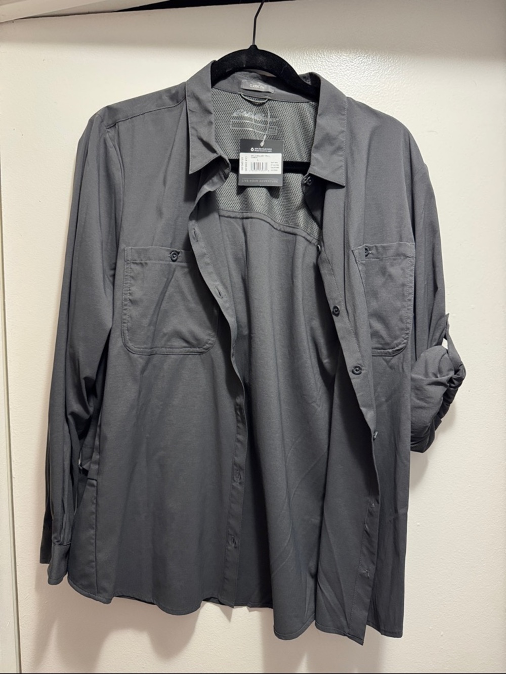 Eddie Bauer Women's Charcoal Gray Button-Down Shirt